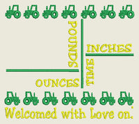 Tractor Birth Announcement Template