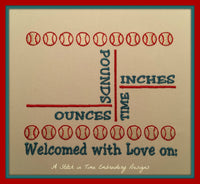 5x7 Baseball Birth Announcement Template