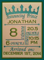 5x7 Prince Birth Announcement Template