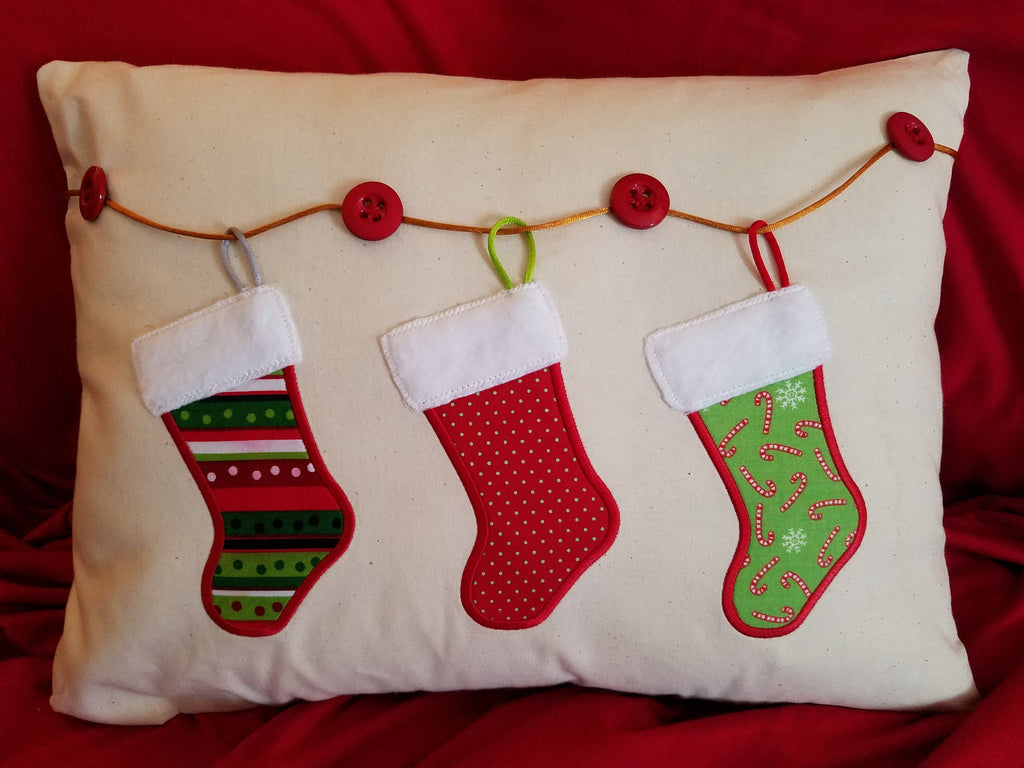 Set of 2 Vintage Handmade Christmas Needlepoint Stockings Embroidery Peace  Noel