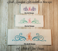 Scroll Monogram Set - Fits 4x4 Hoops