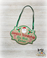 ITH Santa's Workshop Sign (fits most 6x10 hoops)