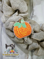 ITH Wreath Decor Thanksgiving Pumpkin for 4x4  Hoops