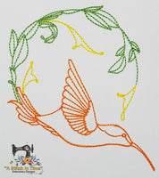 Redwork Hummingbird Set of 6 Designs (4x4 hoops)