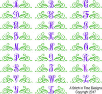 Scroll Monogram Set - fits 6x10 hoops