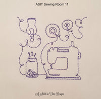 Redwork Sewing Room Set of 12 Designs