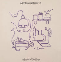 Redwork Sewing Room Set of 12 Designs