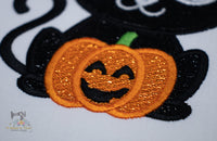 Black Cat Applique with Mylar
