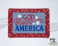 ITH God Bless America Mug Rug