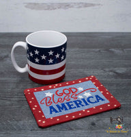 ITH God Bless America Mug Rug