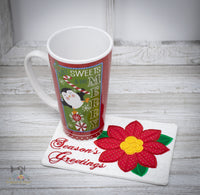 ITH Poinsettia Mug Rug