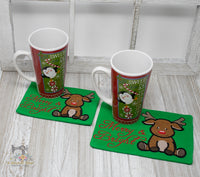 ITH Reindeer Mug Rug 2