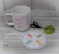 ITH Thread Spools Mug Rug 2