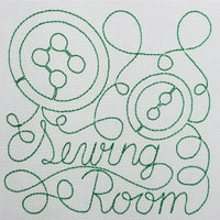 Set of 12 Redwork Sewing Collection Designs (4x4 hoops)