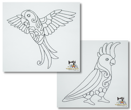 Redwork Parrots