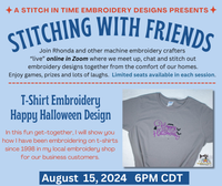 Stitching with Friends Virtual Event - Happy Halloween T-Shirt Project