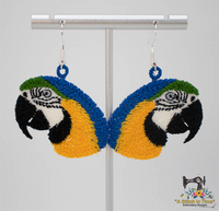 FSL Blue & Gold Macaw Earrings