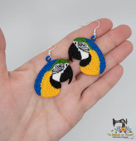 FSL Blue & Gold Macaw Earrings