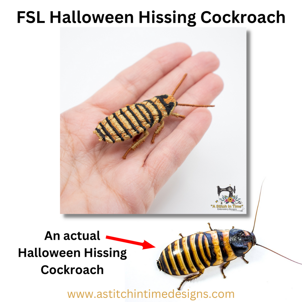 Hazing Cockroach FSL Halloween Hissing Cockroach | A Stitch in Time Embroidery Designs