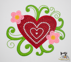 Blooming Heart Applique