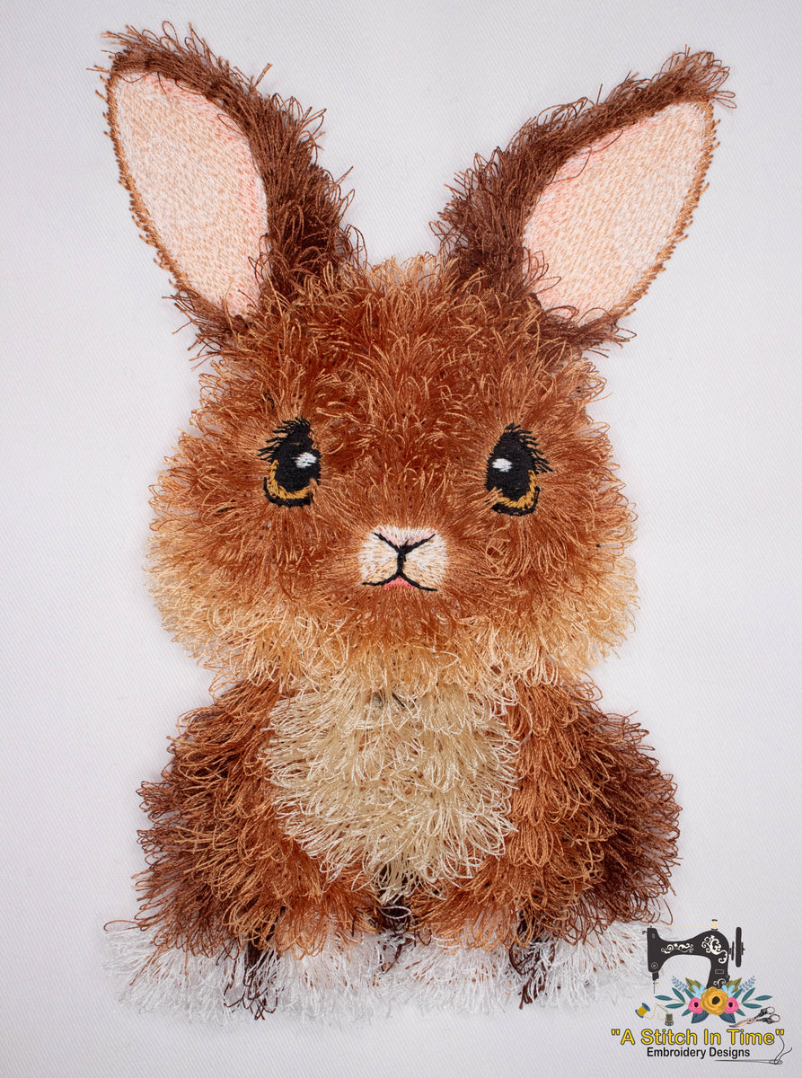 Fringe Fluffy Bunny| A Stitch in Time Embroidery Designs