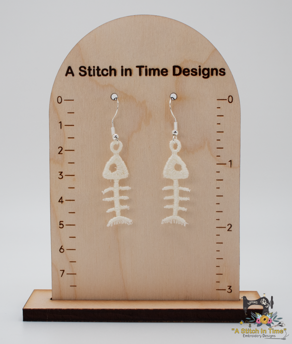 FSL Fish Bone Earrings| A Stitch in Time Embroidery Designs