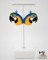 FSL Blue & Gold Macaw Earrings