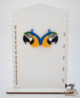 FSL Blue & Gold Macaw Earrings
