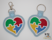 ITH Autism Heart Key Fob