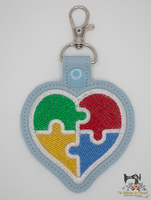 ITH Autism Heart Key Fob