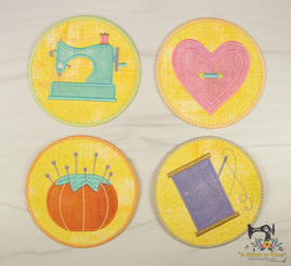 ITH Sewing Themed Coaster Set