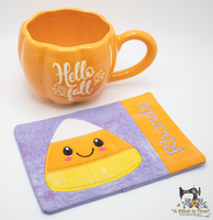 ITH Candy Corn Mug Rug