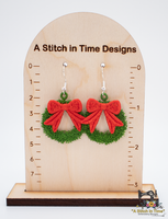 FSL Christmas Wreath Earrings - Charm - FSL Mini Bow Set