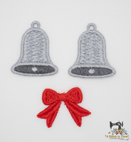 FSL Christmas Bell Earrings and FSL Mini Bow Set