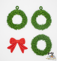 FSL Christmas Wreath Earrings - Charm - FSL Mini Bow Set