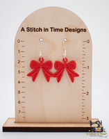 FSL Christmas Bow Earrings and FSL Mini Bow Set