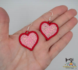 FSL & Mylar Iridescent Heart Earrings