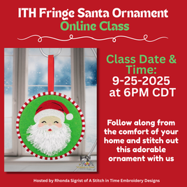 Online Class - ITH Fringe Santa Ornament