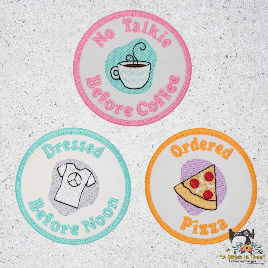 Merit Badges - Lazy Days Set| A Stitch in Time Embroidery Designs