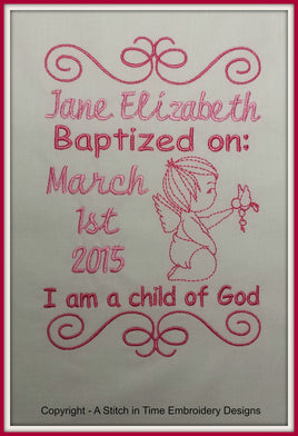 5x7 Baptism Announcement Template