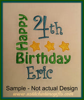 4 x 4 Stars Birthday Template
