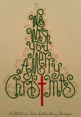 5x7 We Wish You A Merry Christmas Tree