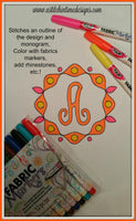 Scroll Monogram Coloring Set