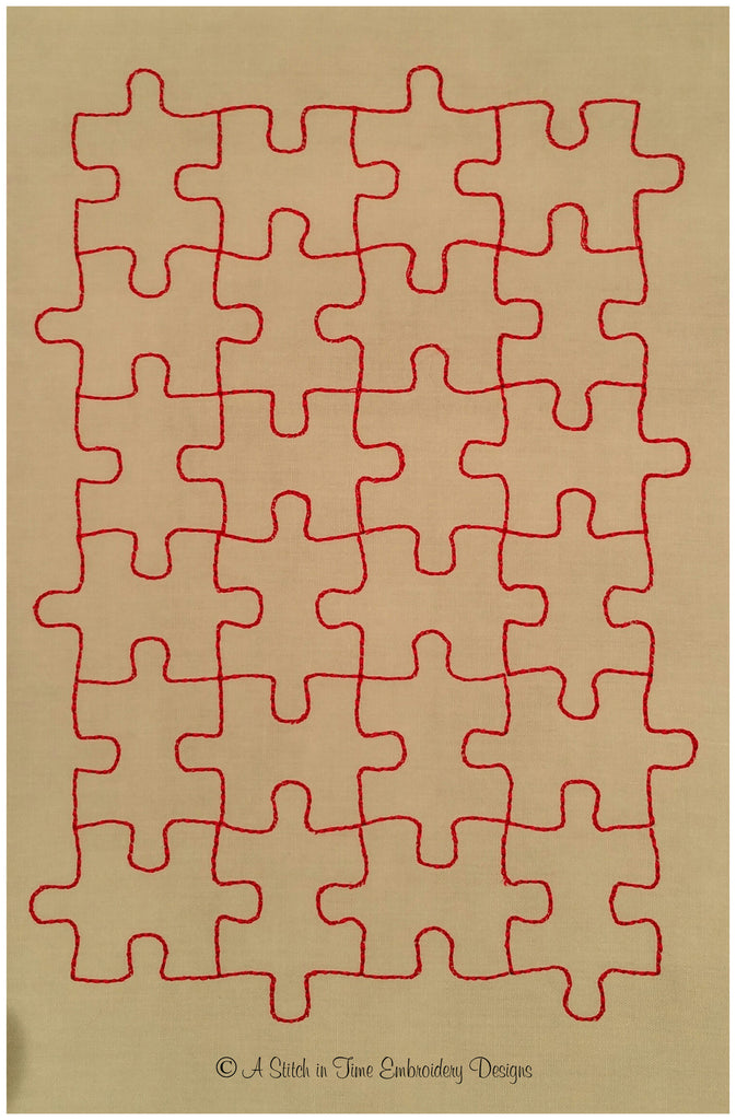 Puzzle Piece Stipple Design 5x7