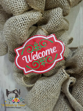 ITH Wreath Decor - Welcome Sign (for 4x4 hoops)