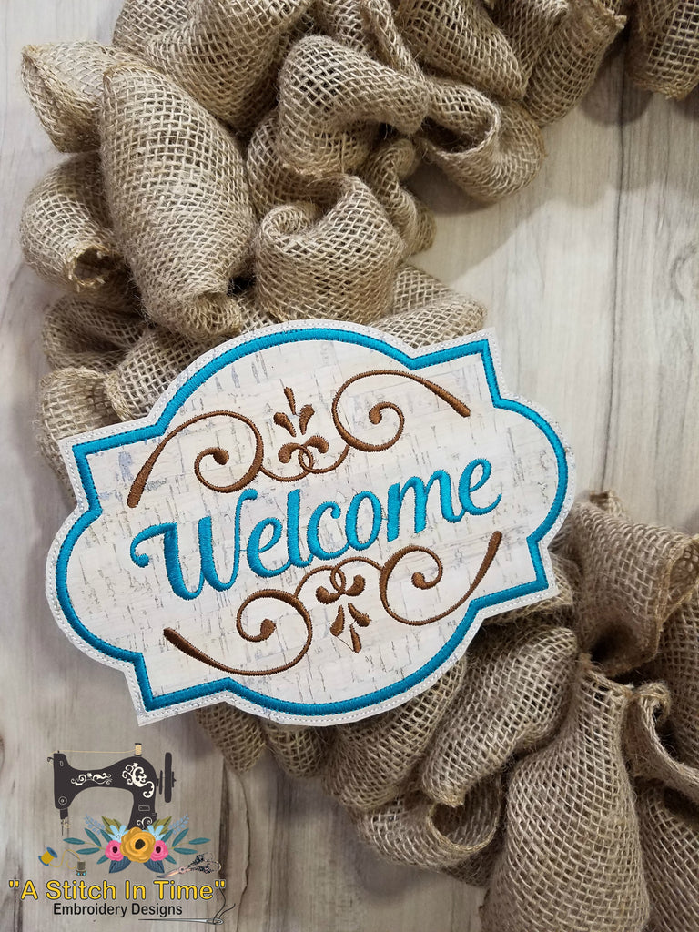 ITH Wreath Decor - Welcome Sign (for 6x10 hoops)