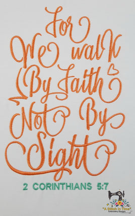 2 Corinthians 5:7 for 6x10 hoops