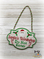 ITH Santa's Workshop Sign (fits most 5x7 hoops)