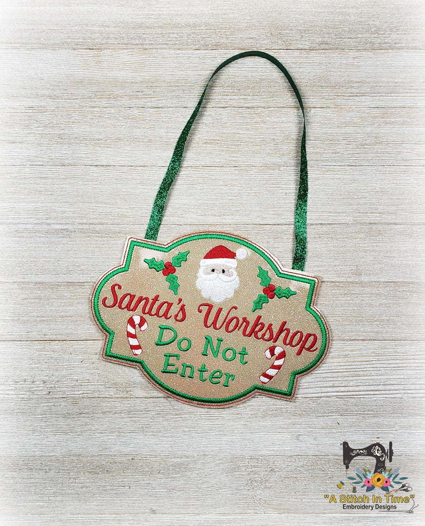 ITH Santa's Workshop Sign (fits most 6x10 hoops)