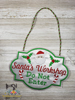 ITH Santa's Workshop Sign (fits most 8x12 hoops)